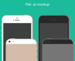 Flat iPhone 5s Mockup Vector AI