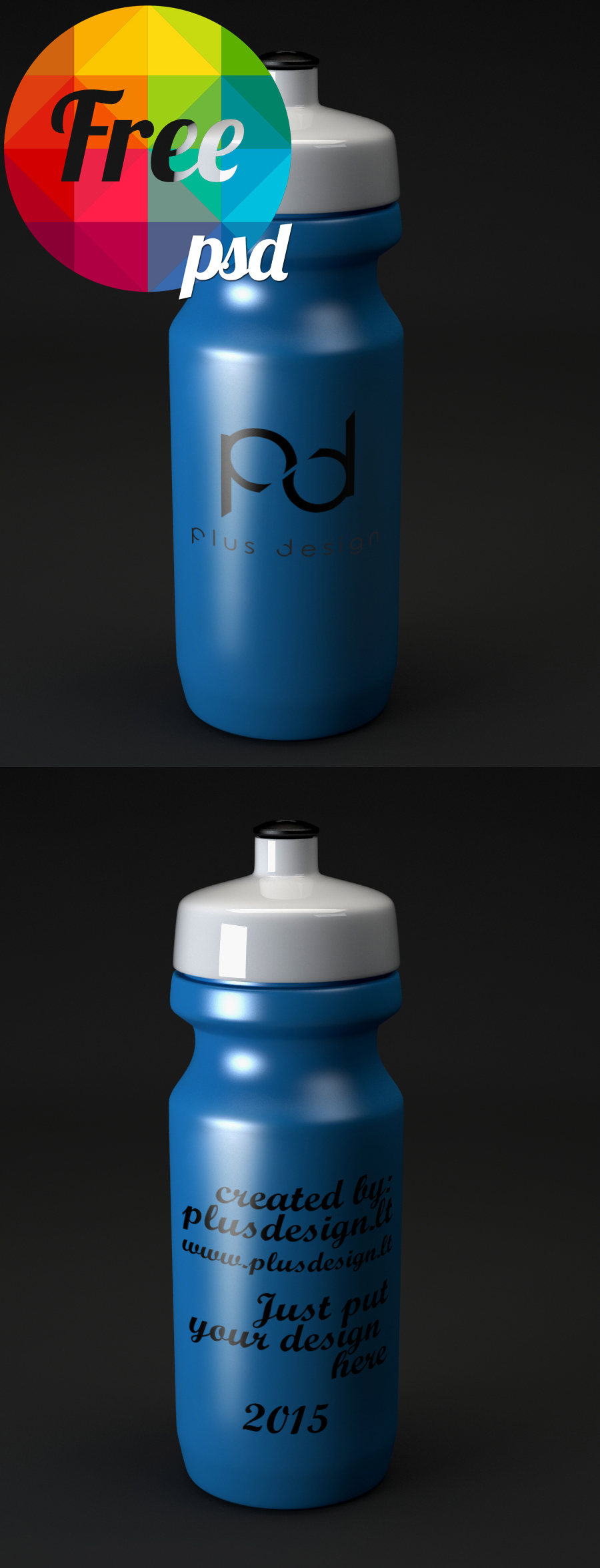 Free Water Bottle Mockup PSD Template