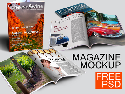Magazine Mockup PSD Template Free Download