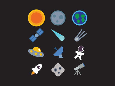 Vector Space Icon Set Free Download