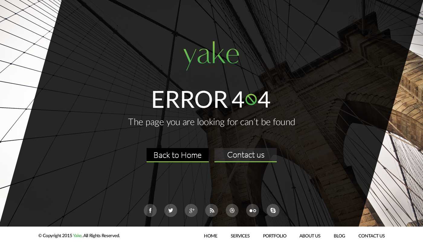 Yake 404 Error Page UI (2 Theme) PSD Free