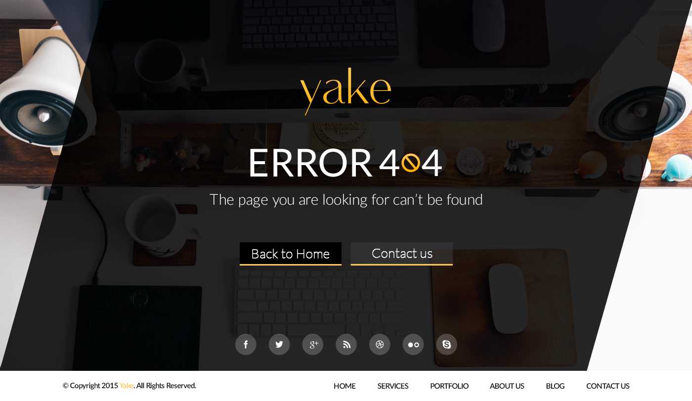 Yake 404 Error Page UI (2 Theme) Free PSD